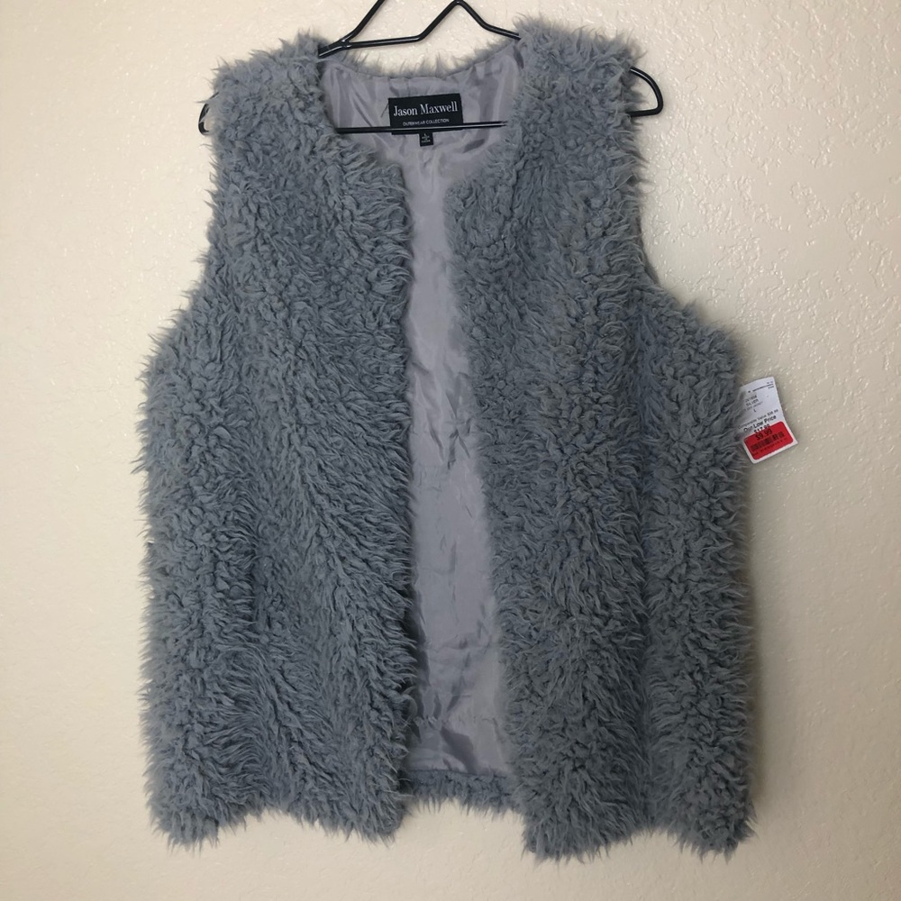 Silver Faux fur sweater vest
